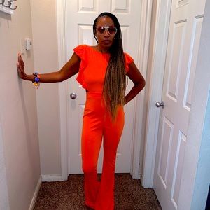 Orange back out jumpsuit